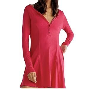 Free People Beach Mini Miles of Henley Pink Dress Size XS